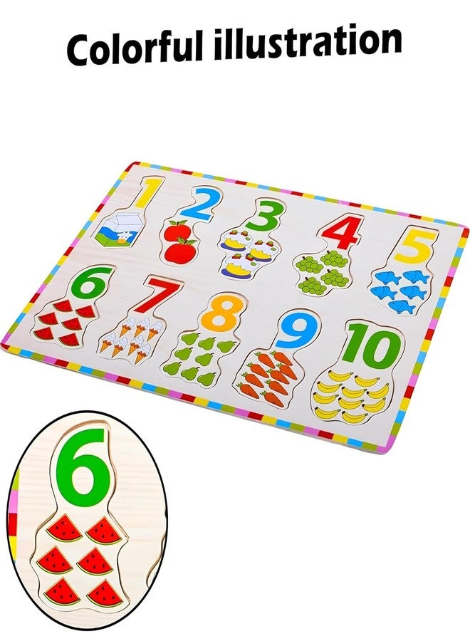 VERAT أحجية الأرقام الخشبية من فيرات، من 1 إلى 10، لعبة تعليمية للأطفال الصغار، أحجية أرقام خشبية مثالية، أحجيات تعليمية للأطفال، أحجيات خشبية للأطفال الصغار، أفضل ألعاب الأرقام، تعليم مونتيسوري - Image 5